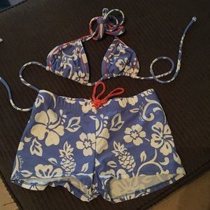 Bikini top with swim short bottom